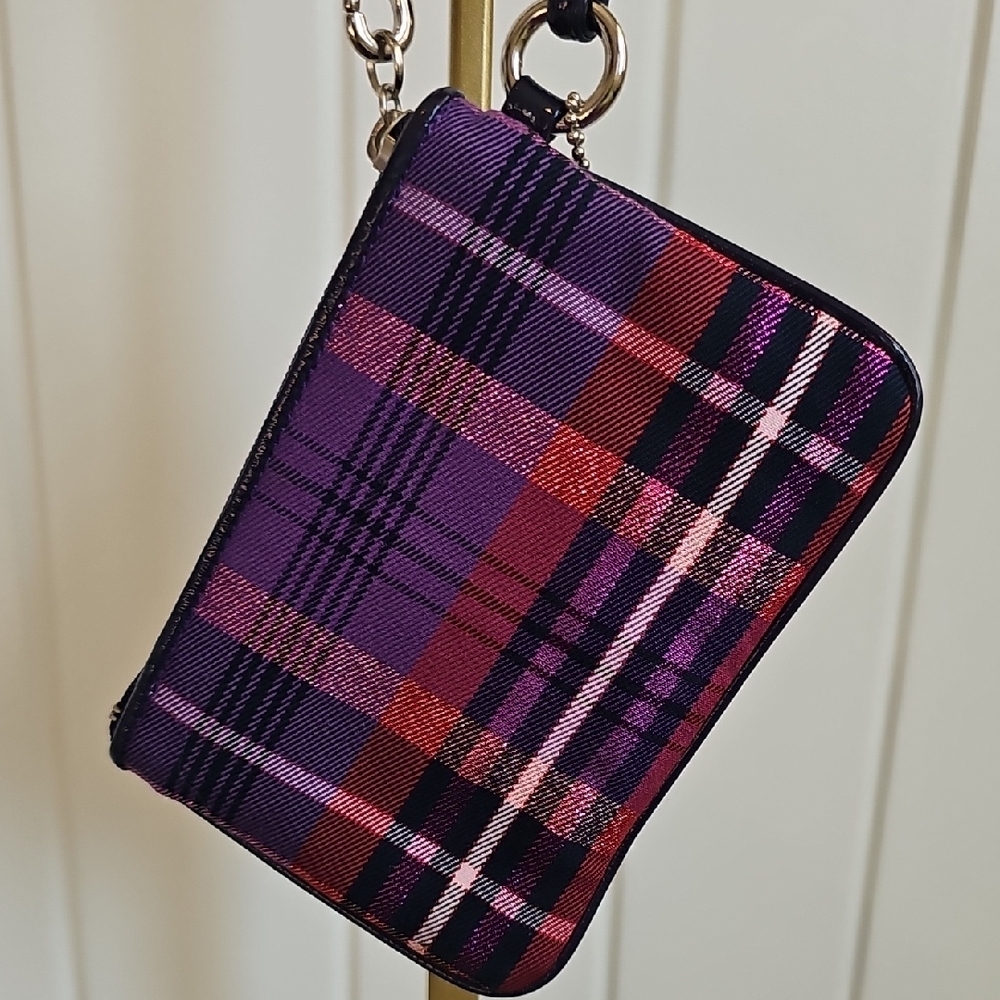 Coach 2010 Poppy Tartan Plaid Glam Tote And Matching Wristlet EUC - Picture 11 of 14